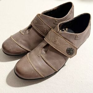 Aetrex CORINNE Mocha Brown Leather Monk Strap Orthotic Support Walking Shoe